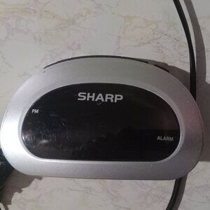 Digital Sharp Alarm Clock Cosmic Silver Red LED Display